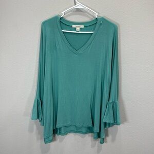 Sejour v neck top green‎ agate nwt